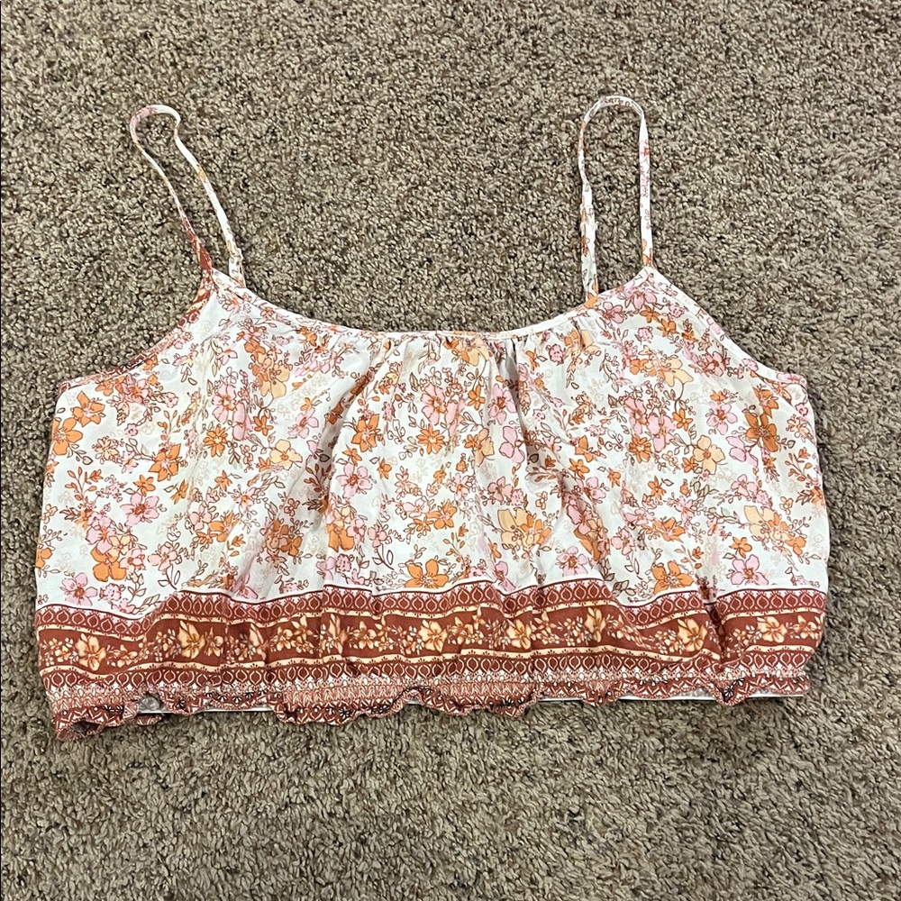 Boho Floral Camisole with Spaghetti Straps
